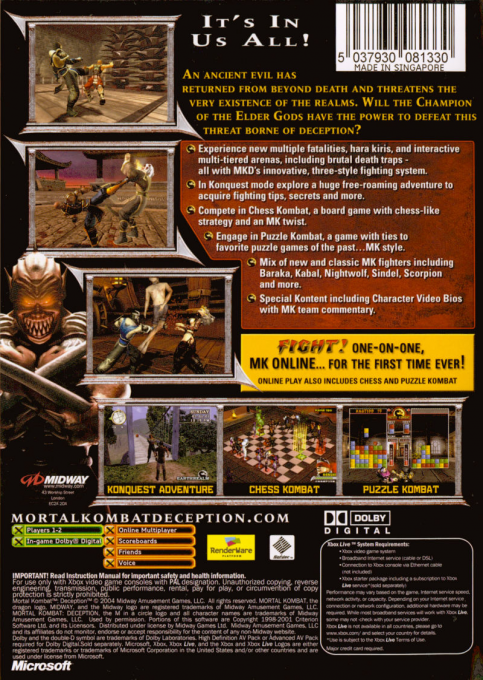 Mortal Kombat : Mystification - Dos