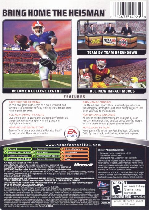 Ncaa Football 06 dos