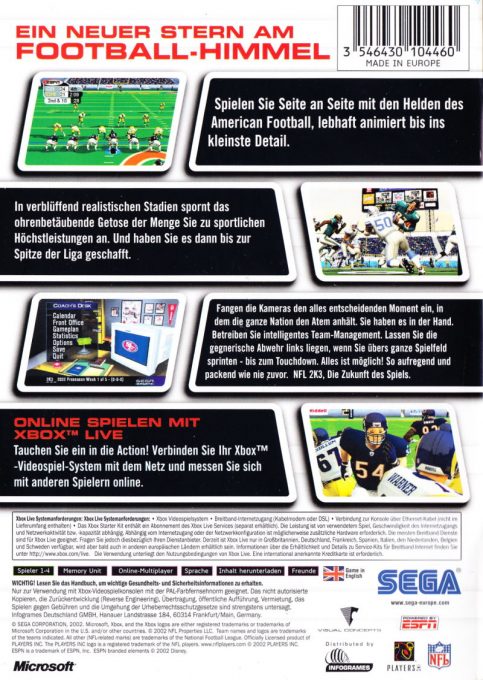 NFL 2K3 dos