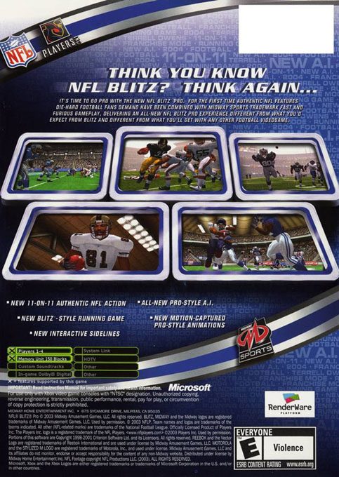 NFL Blitz Pro dos