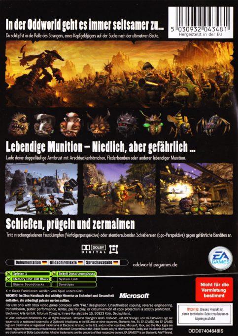 Oddworld : La Fureur De L'Etranger dos