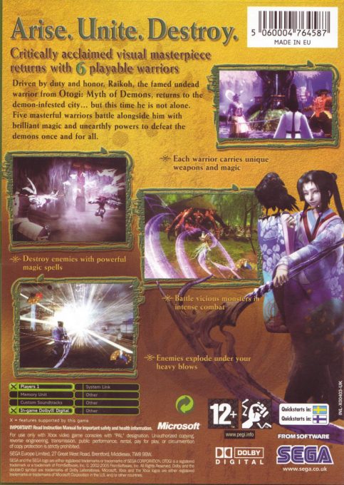 Otogi 2 : Immortal Warriors dos