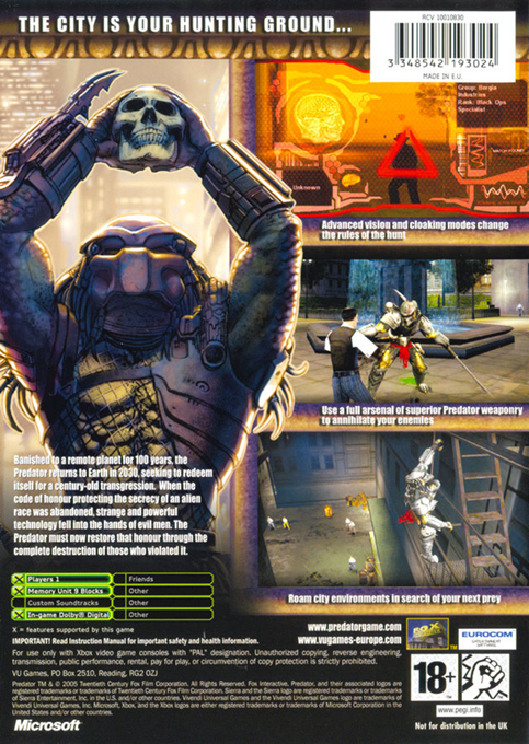 Predator : Concrete Jungle - Dos