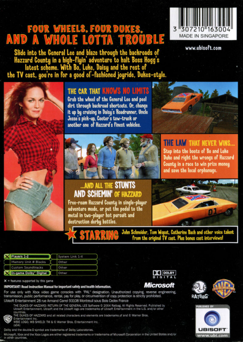 Shérif Fais-Moi Peur : Le Retour de Général Lee - Dos