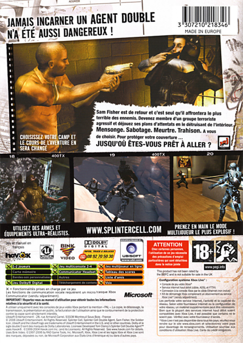 Tom Clancy's Splinter Cell : Double Agent - Dos