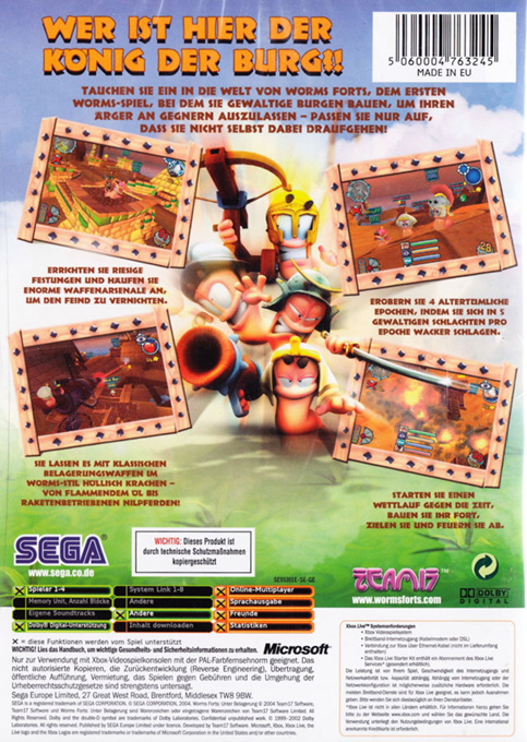 Worms Forts : Etat De Siège - Dos