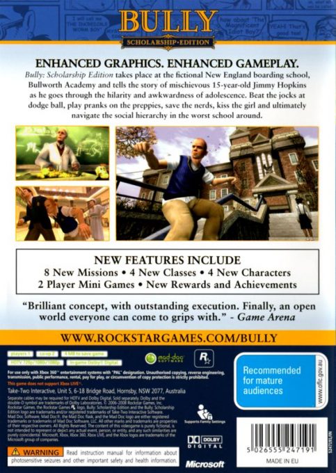 Bully : Scholarship Edition - Dos