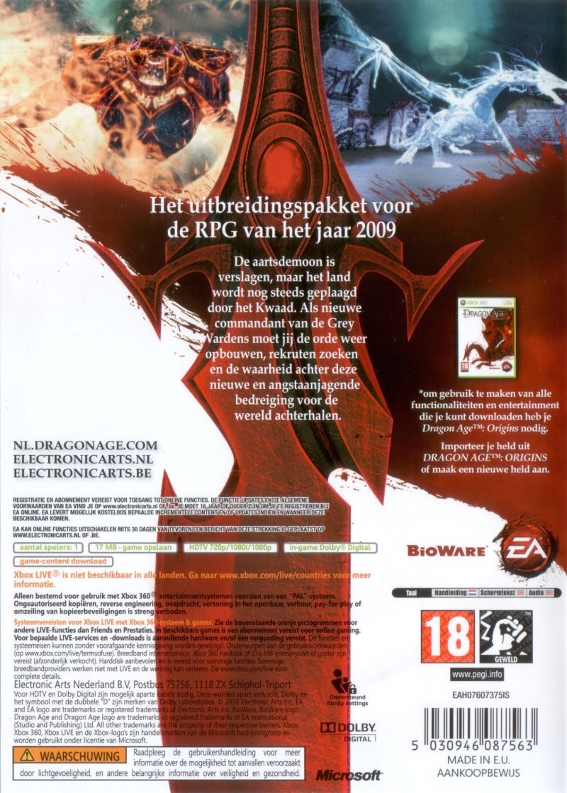 Dragon Age : Origins - Awakening - Dos
