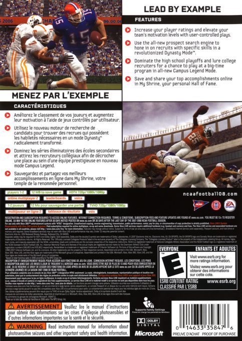 Ncaa Football 08 - Dos