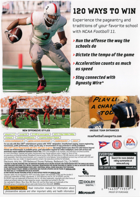 Ncaa Football 11 dos