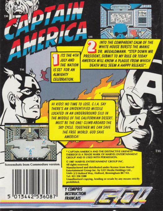 Captain America in - The Doom Tube of Dr. Megalomann - Dos