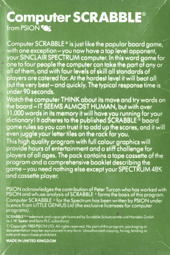 Computer Scrabble - Dos