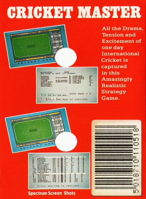 Cricket Master - Dos