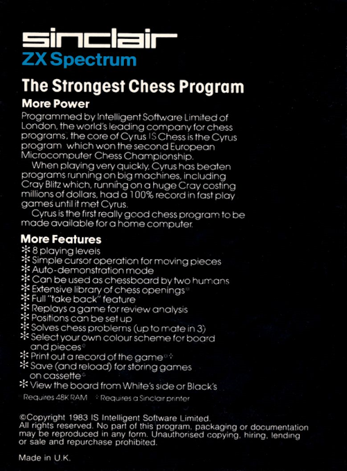 Cyrus IS Chess - Dos