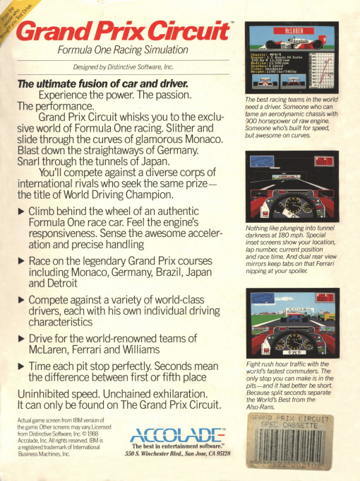 Grand Prix Circuit - Dos