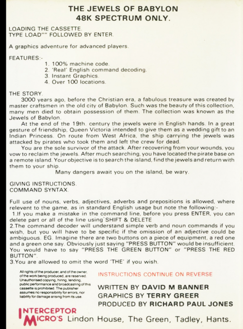 Jewels Of Babylon - Dos