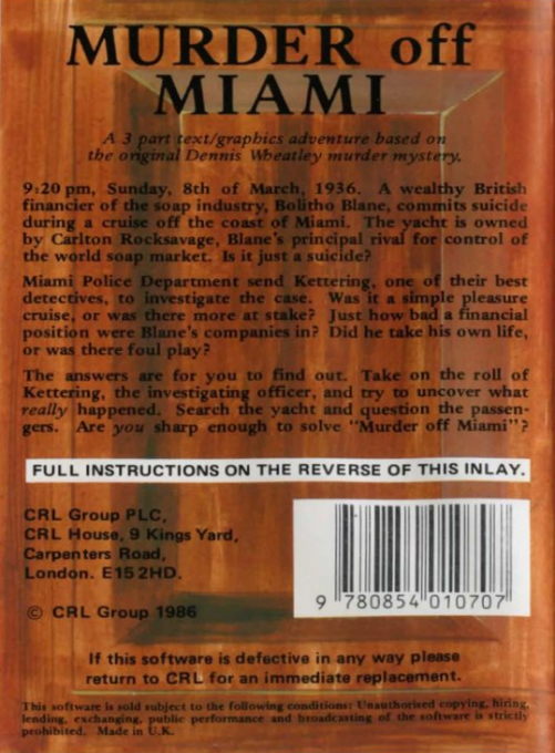 Murder Off Miami - Dos