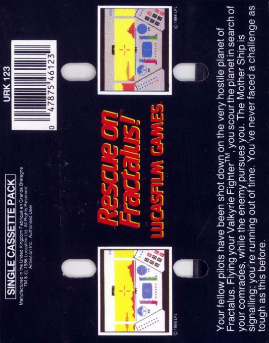 Rescue On Fractalus! - Dos