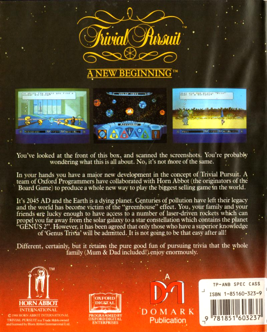 Trivial Pursuit - A New Beginning - Dos